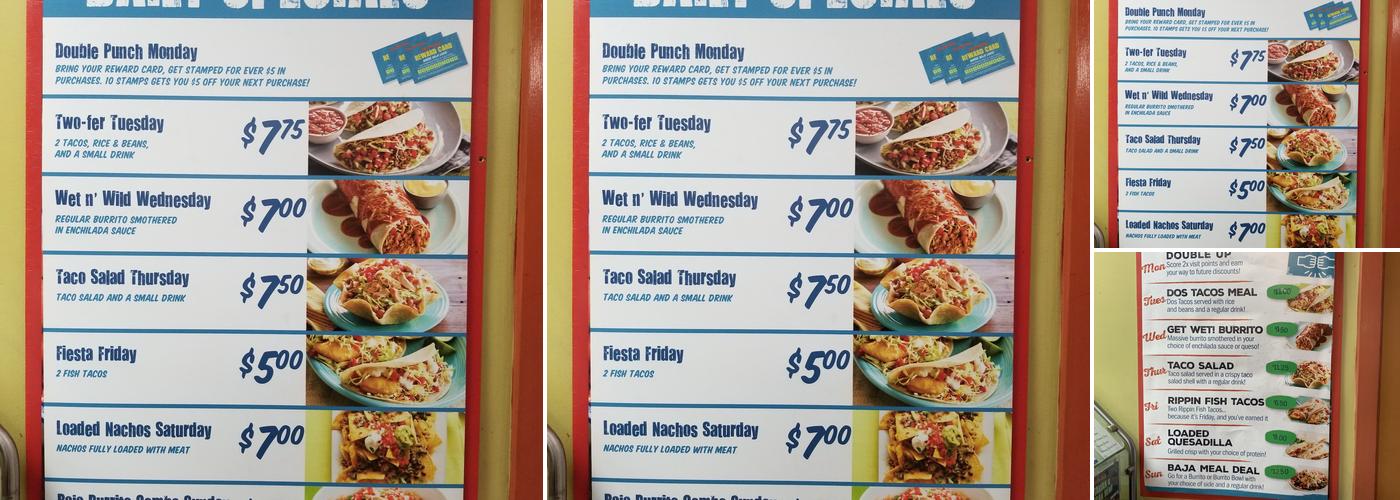 Taco Del Mar Menu