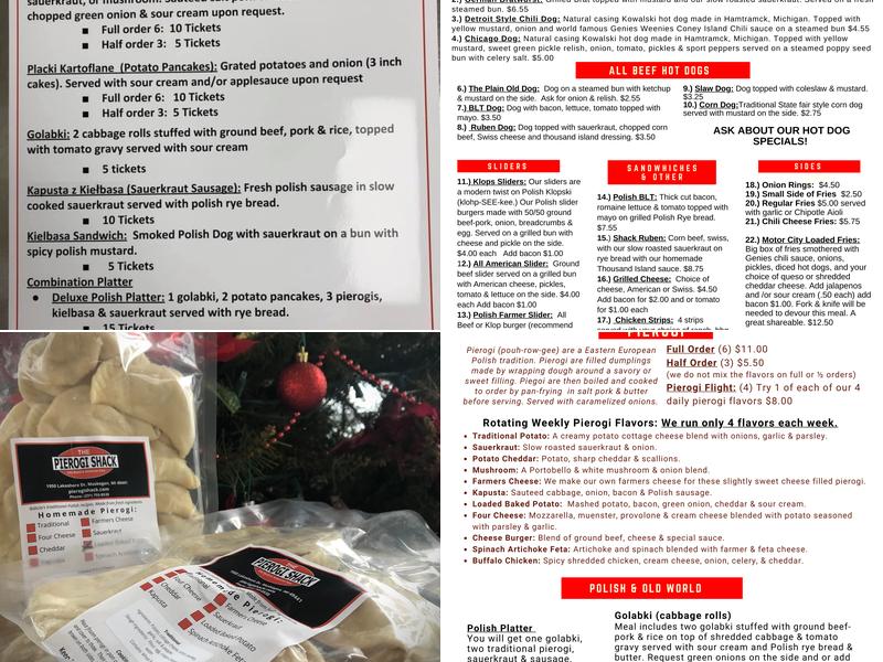 The Pierogi Shack Menu