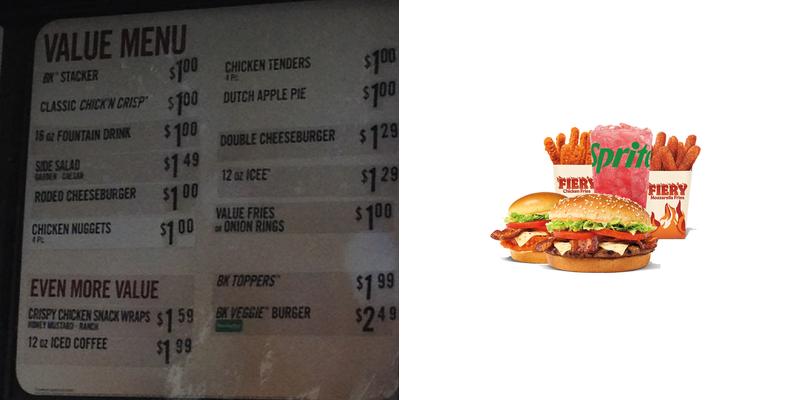Burger King Menu