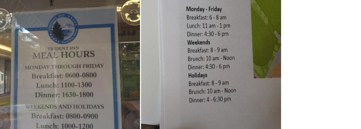 Trident Inn Galley Menu