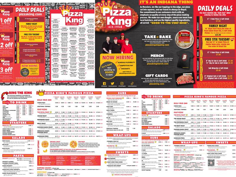 pizza king Menu