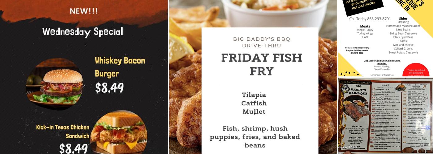 Big Daddy's Barbeque Menu