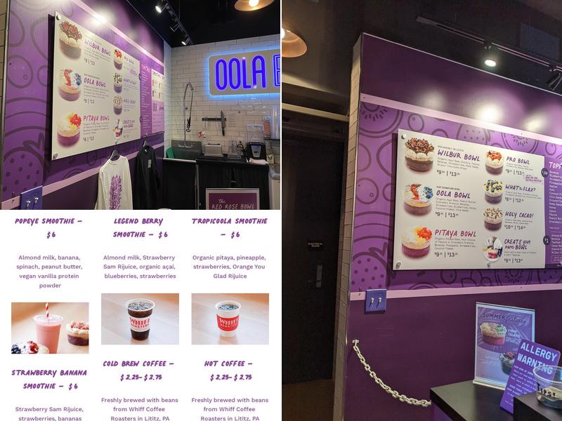 Oola Bowls- Market at the Wilbur Menu