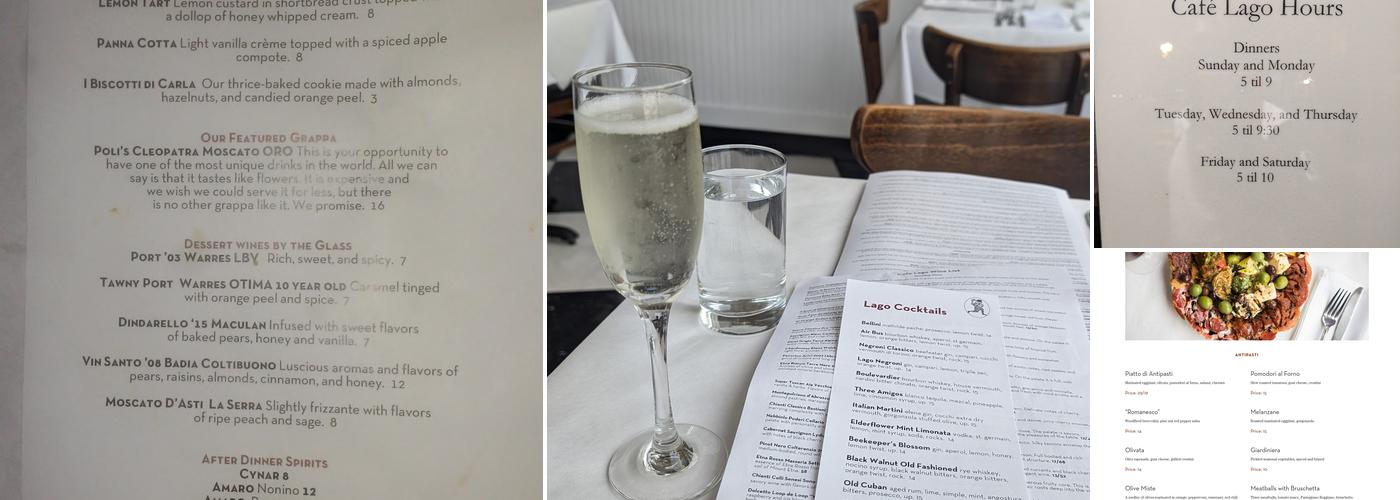 Cafe Lago Menu