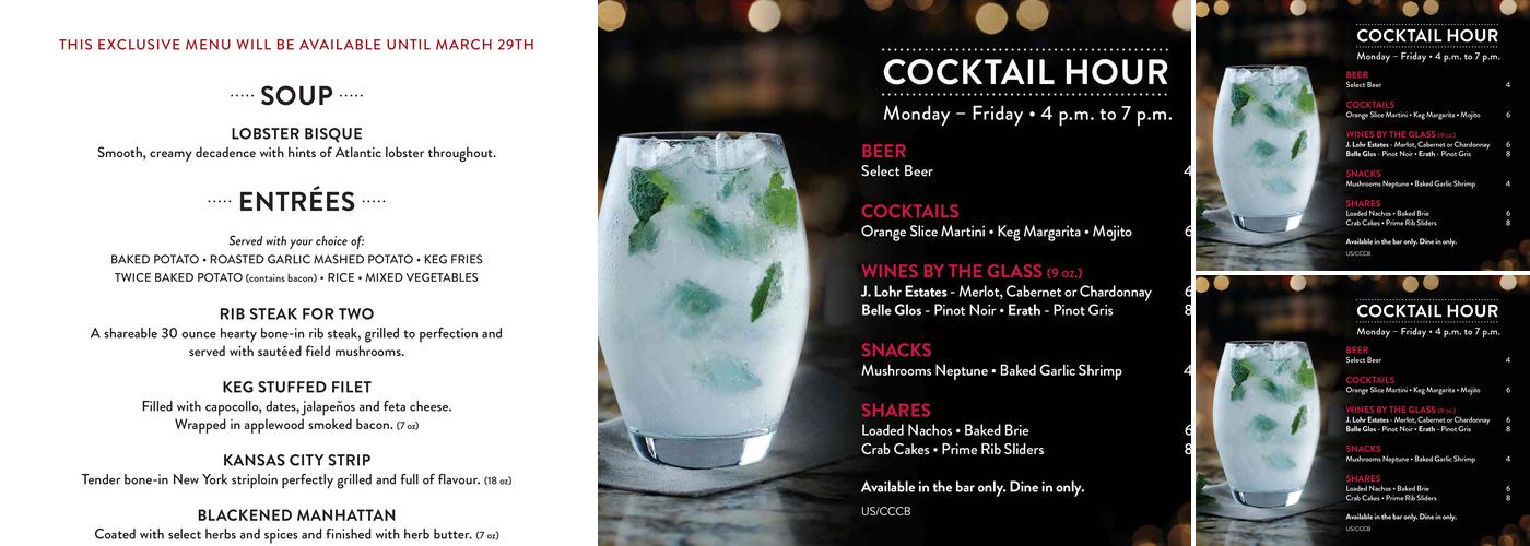 The Keg Steakhouse + Bar - Kirkland Menu
