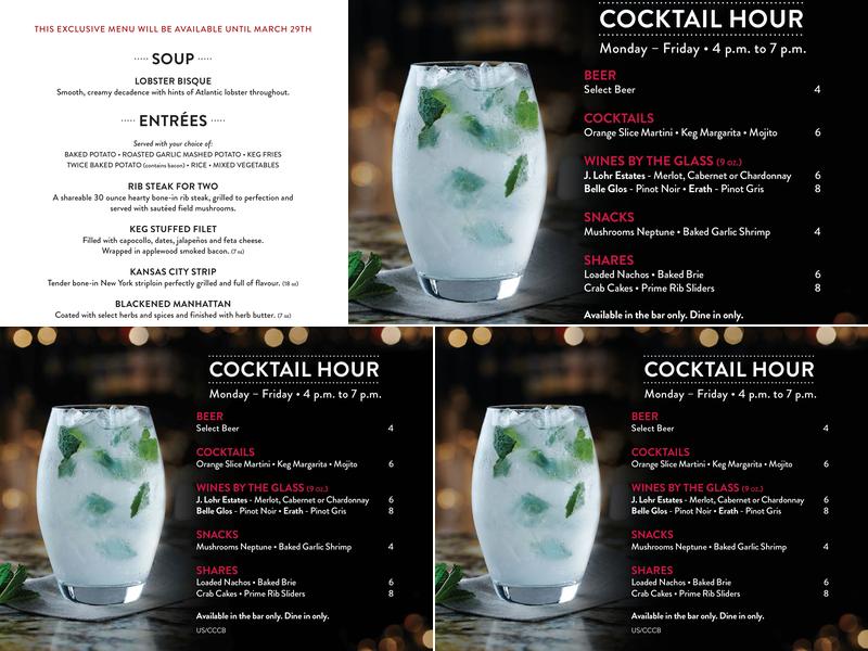 The Keg Steakhouse + Bar - Kirkland Menu