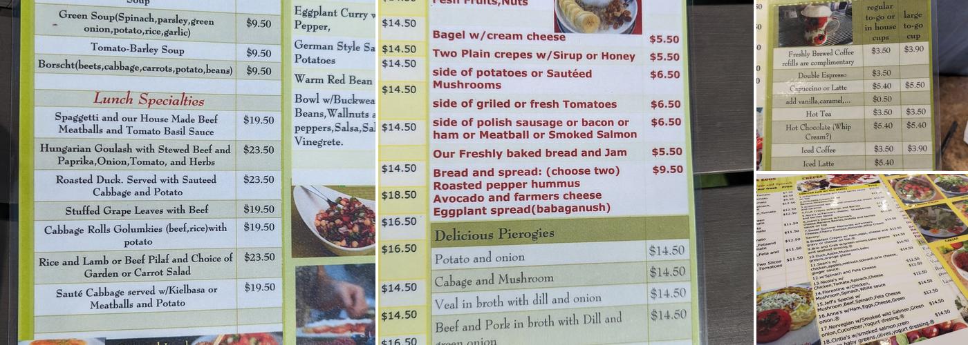 Around the World Cafe Bakery Menu