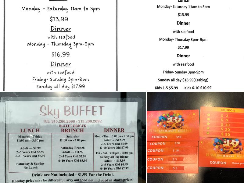 Sky Buffet Menu
