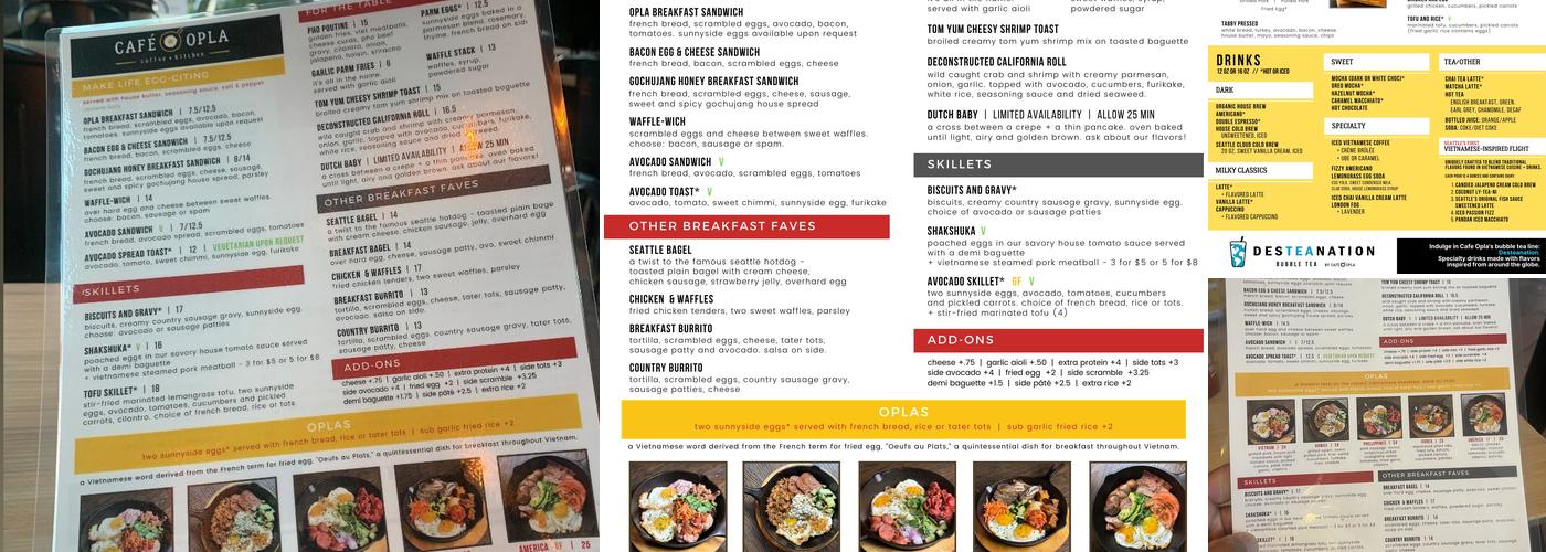 Cafe Opla Menu