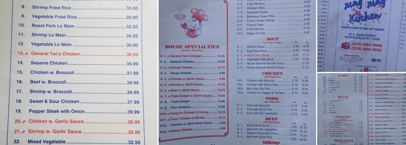 Xing Xing Kitchen Menu