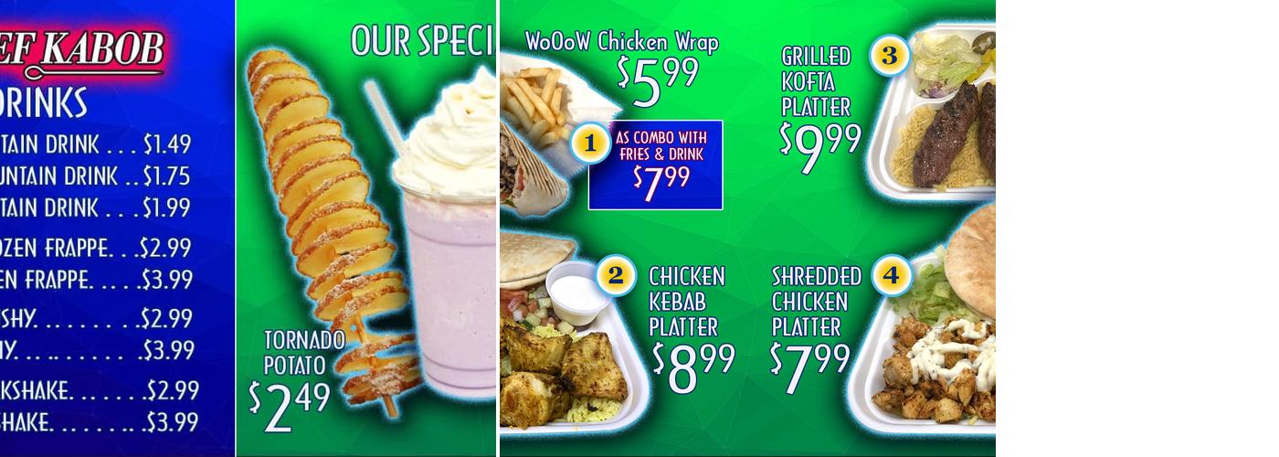 Chef kabob Menu