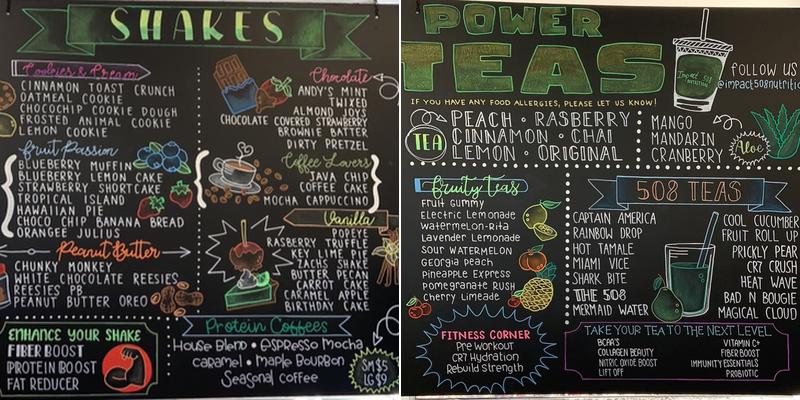 Impact 508 Nutrition Menu