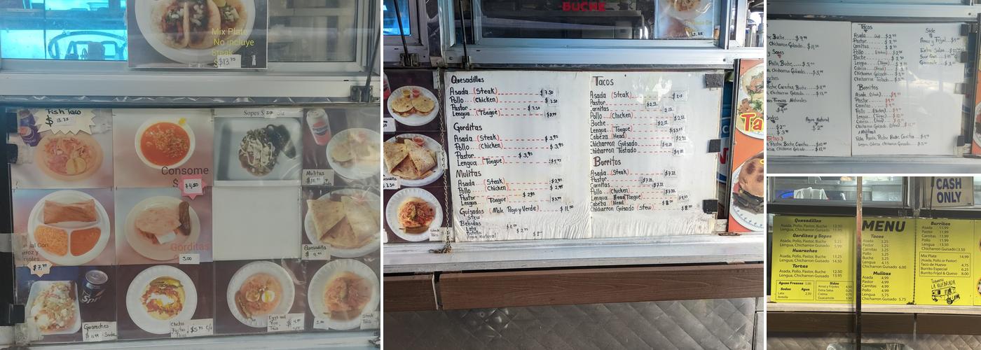 Taqueria La Quebrada Menu