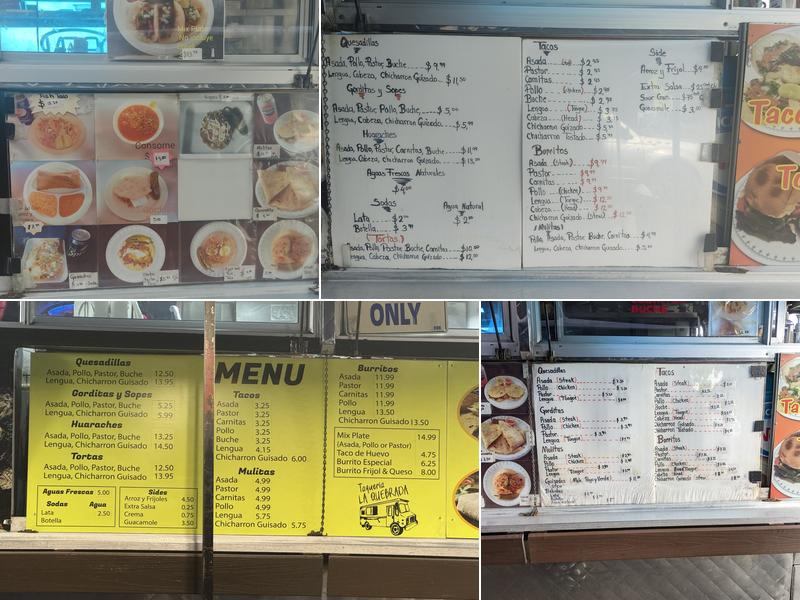 Taqueria La Quebrada Menu