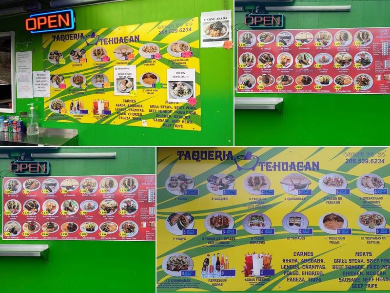 Taqueria Tehuacan Menu