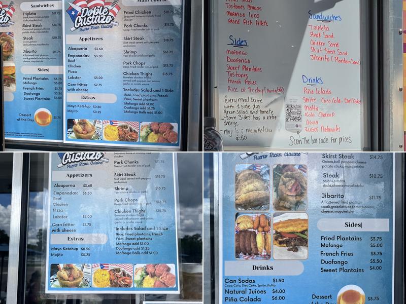 Doble Gustazo Puerto Rican Cuisine Menu