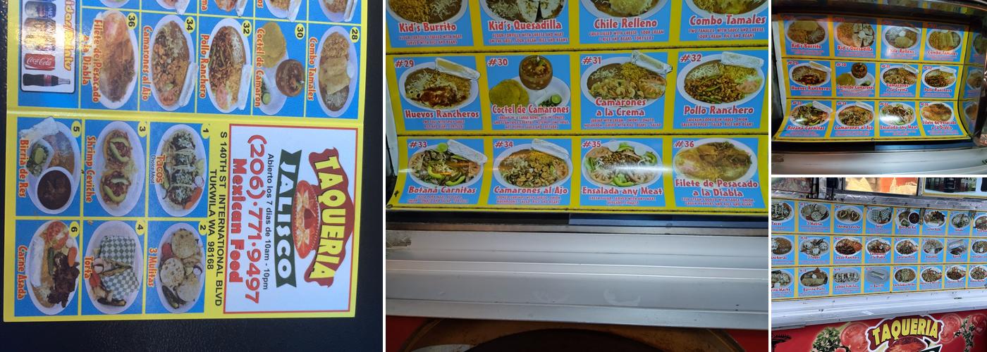 Taqueria Jalisco Menu