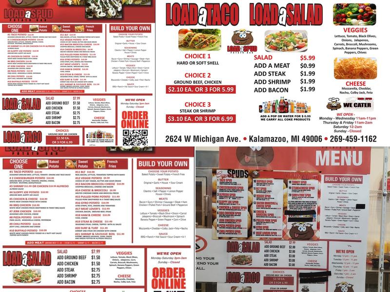 Load A Spud Potato Bar Menu