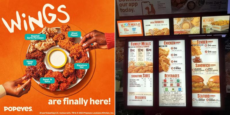 Popeyes Louisiana Kitchen Menu