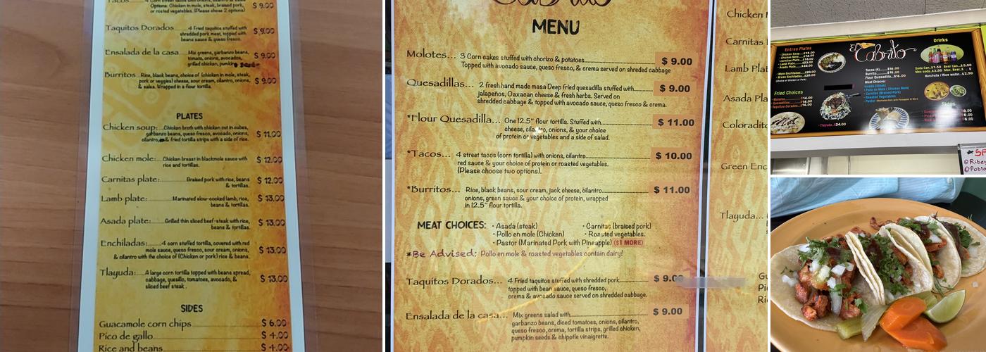 El Cabrito Menu