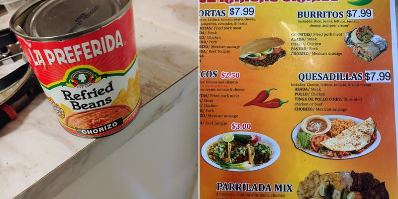 El Rancho Grande Menu