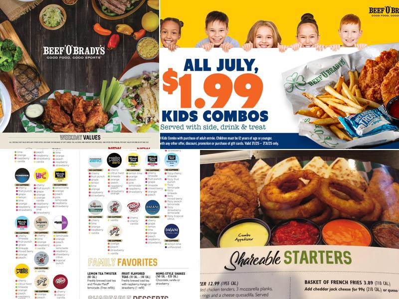 Beef 'O' Brady's Menu