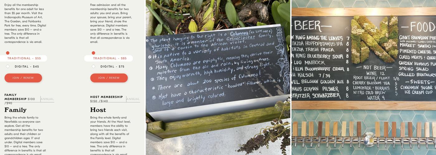 Beer Garden at Newfields Menu