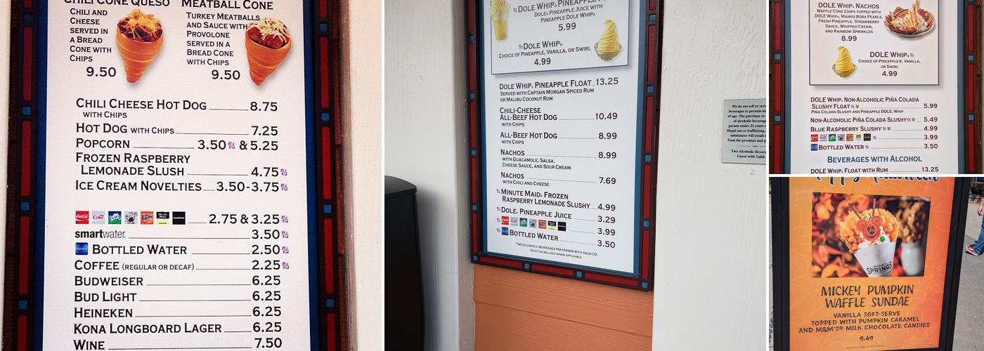 Marketplace Snacks Menu