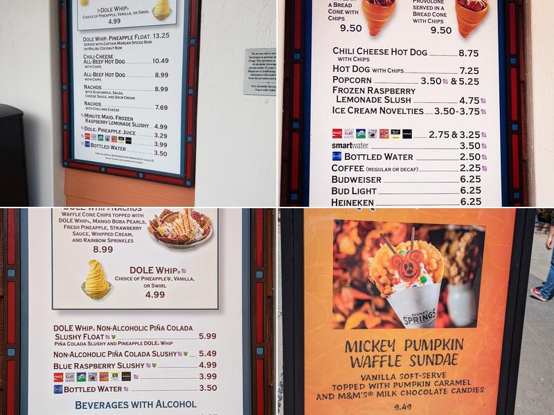 Marketplace Snacks Menu