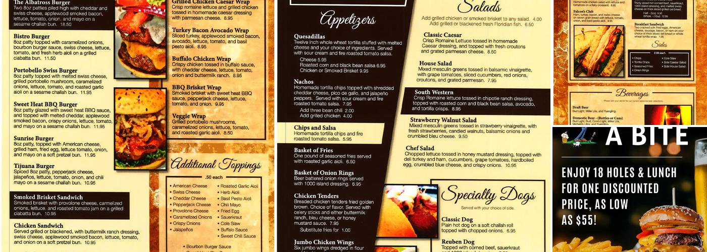 Falcon's Nest Restaurant Menu