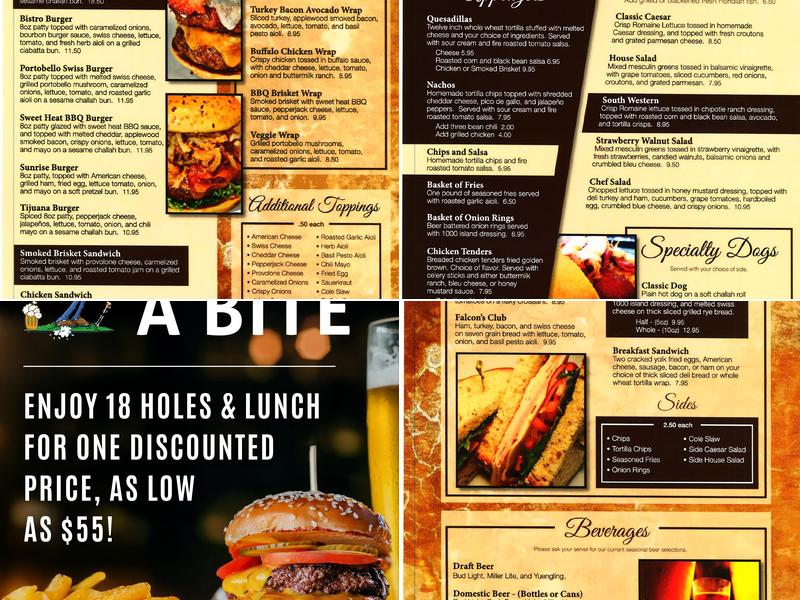 Falcon's Nest Restaurant Menu