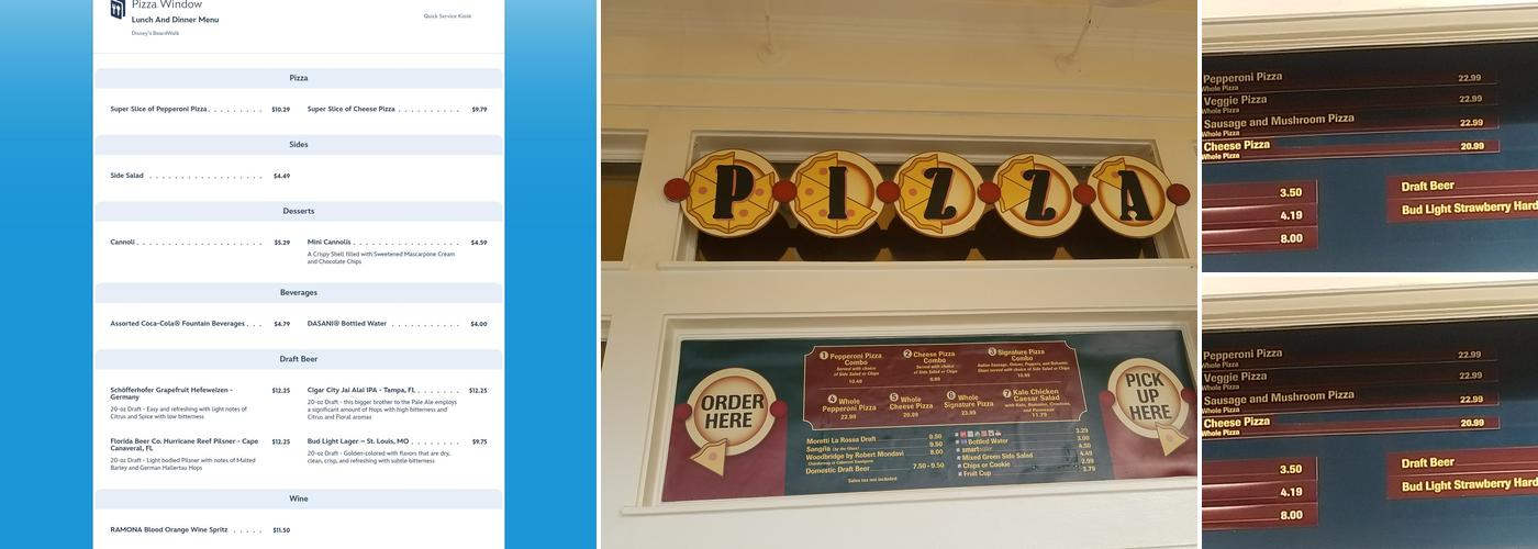 Pizza Window Menu