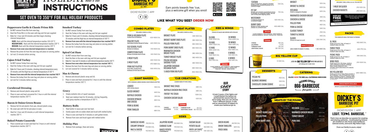 Dickeys Barbecue Pit Menu