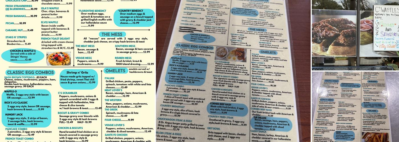 C's Waffles Cocoa Menu