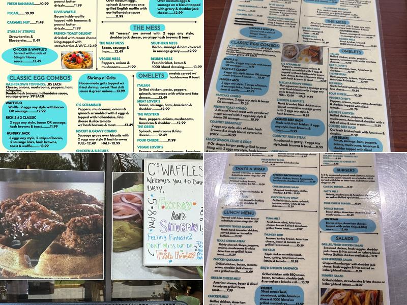 C's Waffles Cocoa Menu