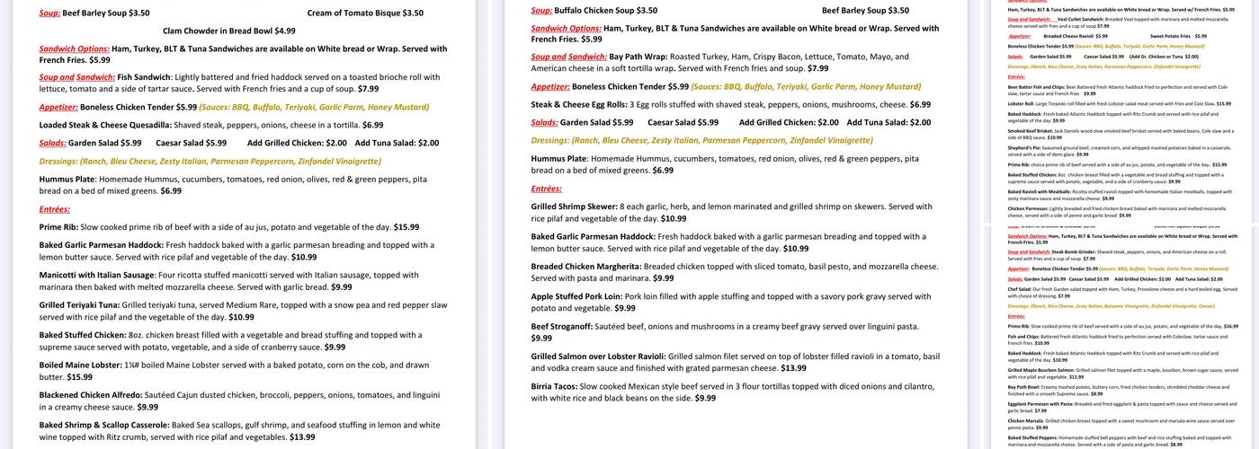 Hilltop Restaurant @ Bay Path RVTHS Menu