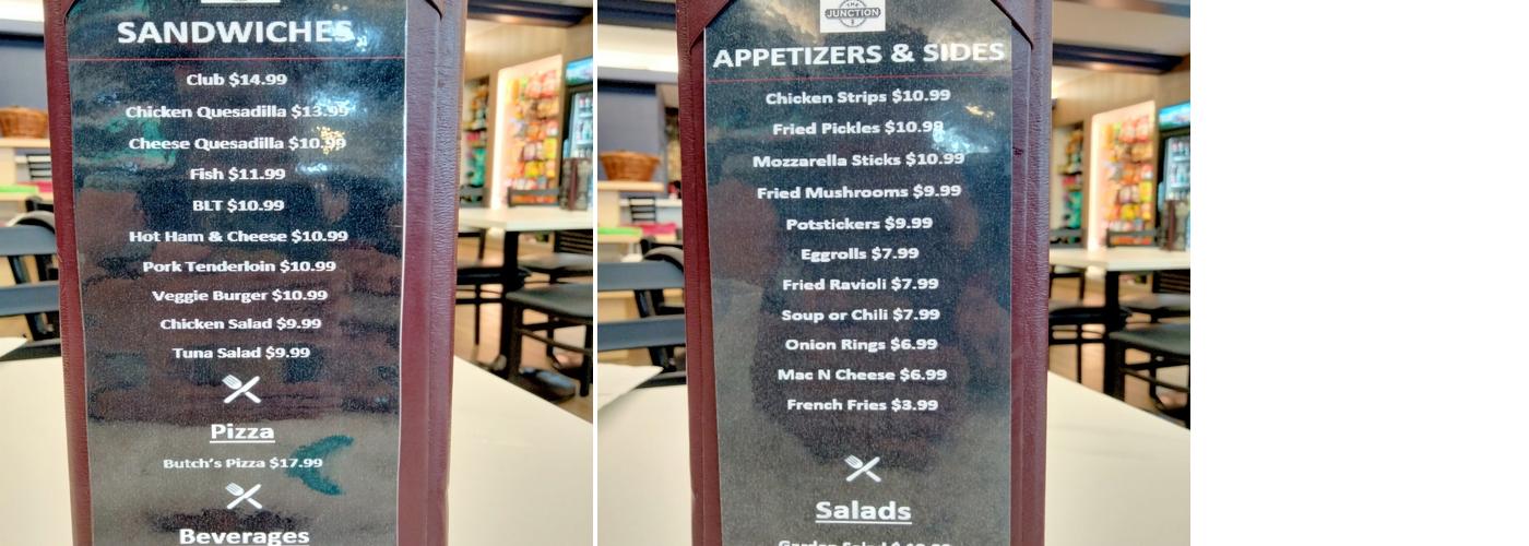 The Junction Café and Bar Menu