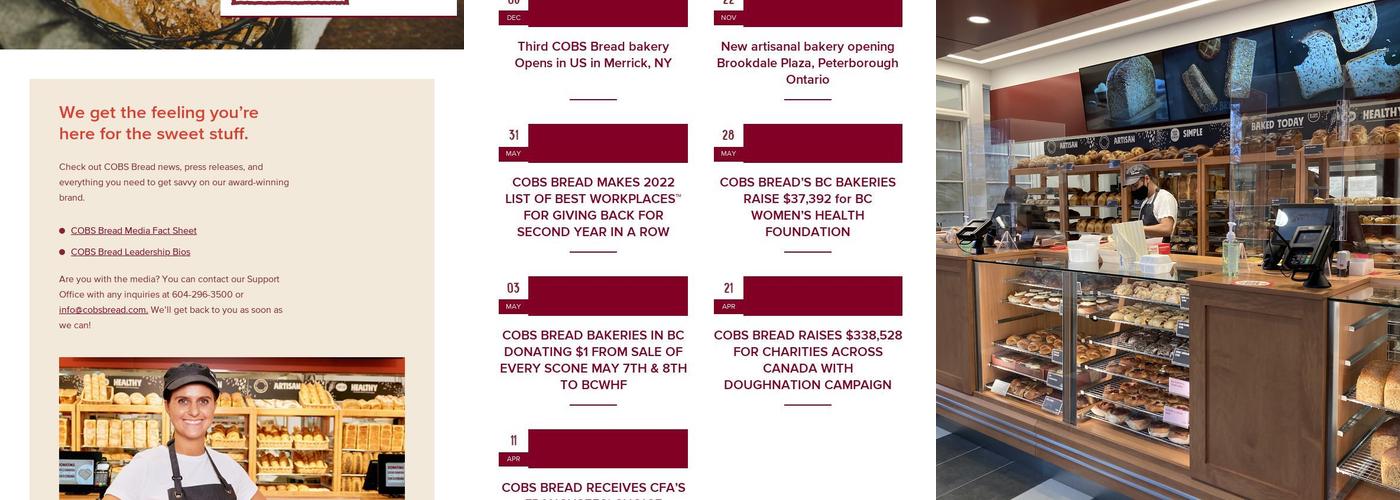 COBS Bread Bakery Riverside Lane Menu