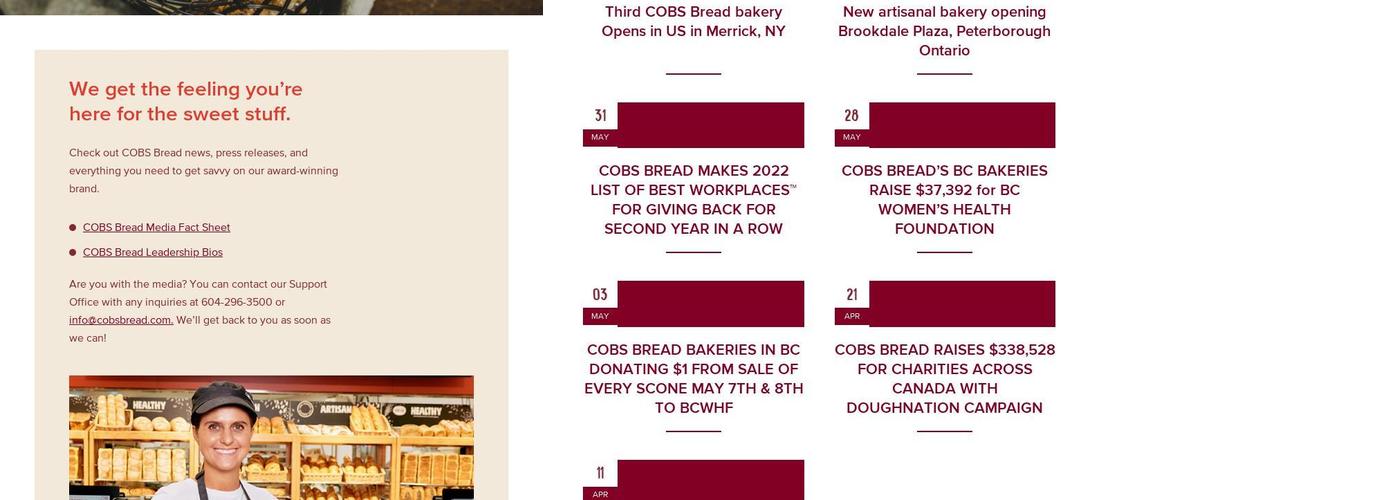 COBS Bread Menu