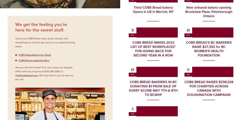 COBS Bread Menu
