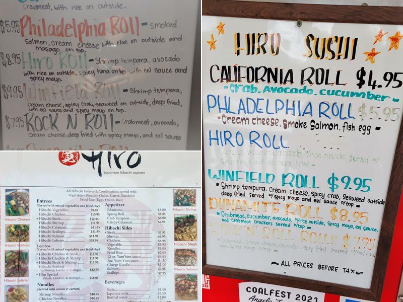 Hiro Japanese Hibachi Express Menu