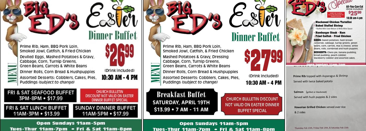 Big Ed's Menu