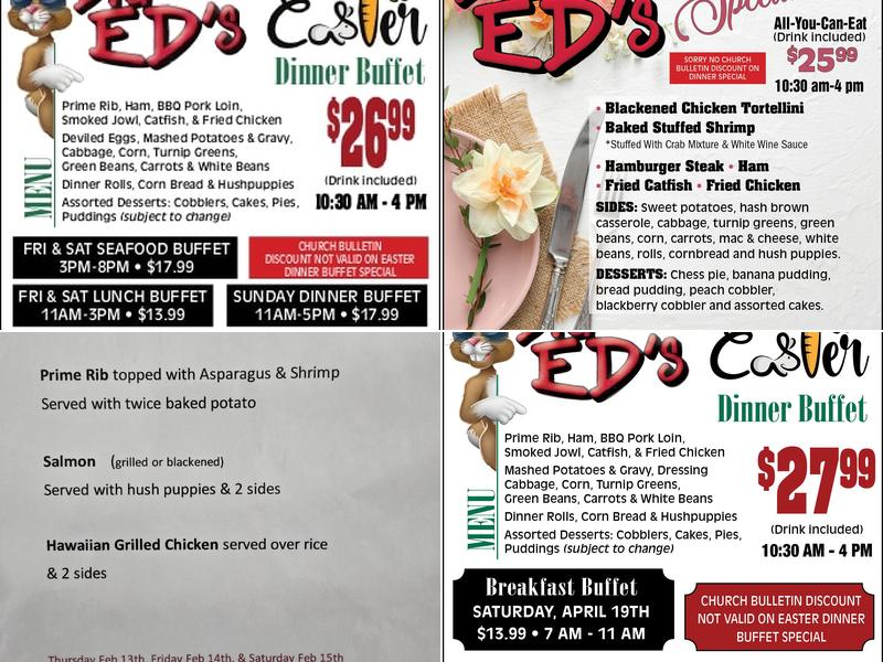Big Ed's Menu
