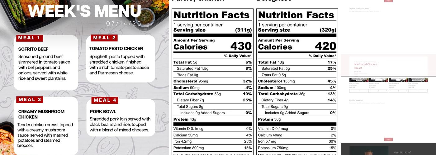 Mr Meal Menu