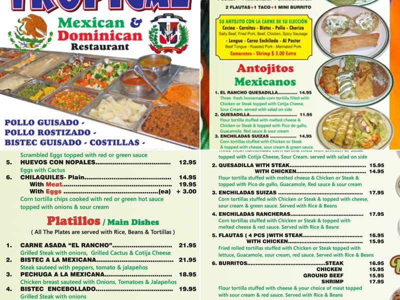 El Rancho Tropical Menu