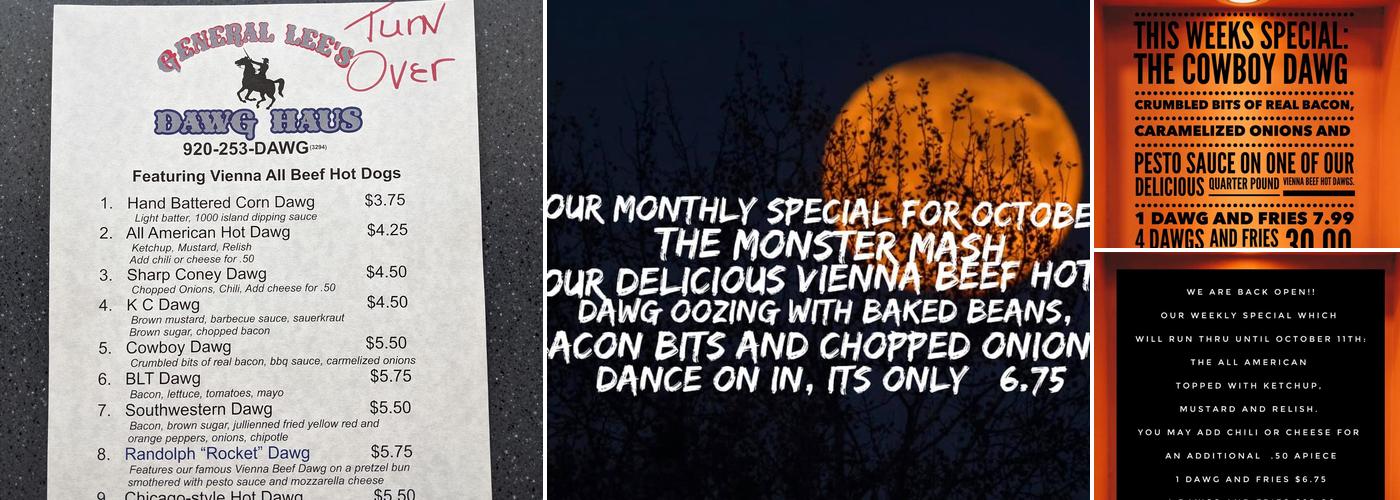 General Lee's Dawg Haus Menu