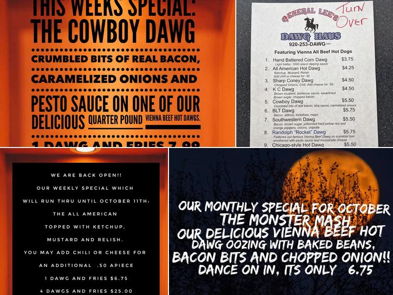 General Lee's Dawg Haus Menu