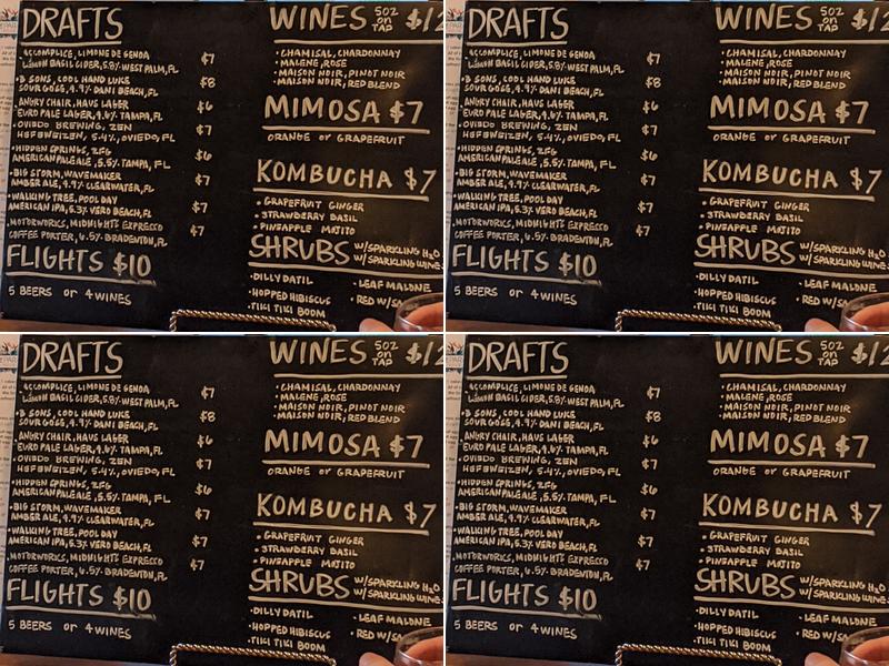 Bird of Paradise Menu