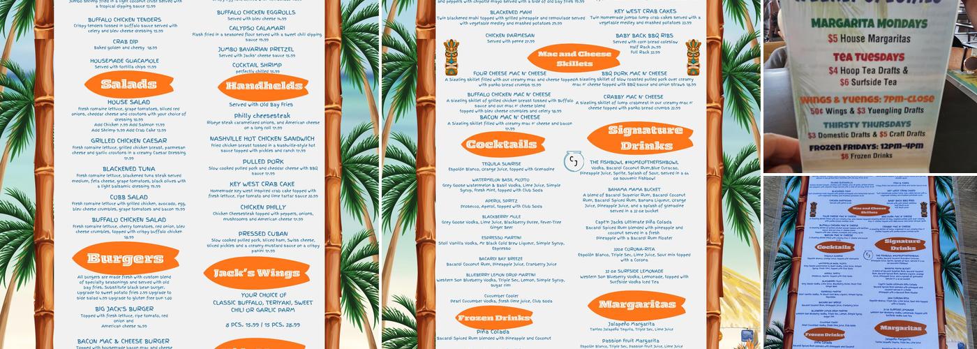 Capt’n Jack’s Bar and Grill Menu
