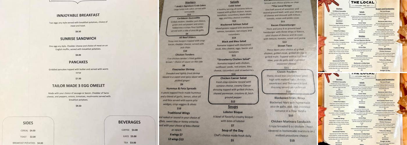 The Local - Kitchen and Tap Menu